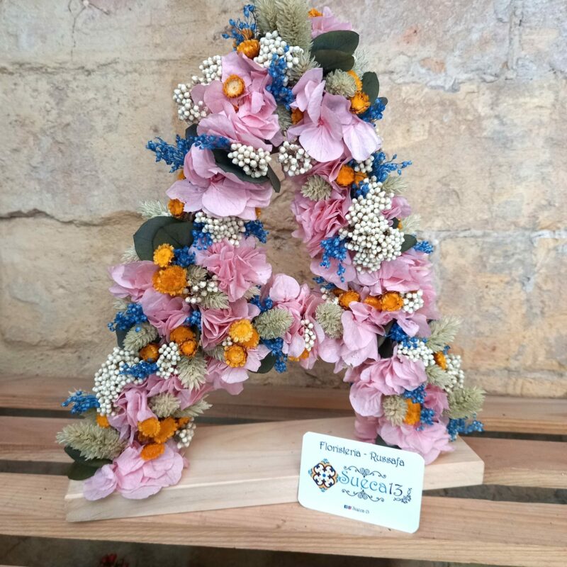 Letra A de Flores Preservadas