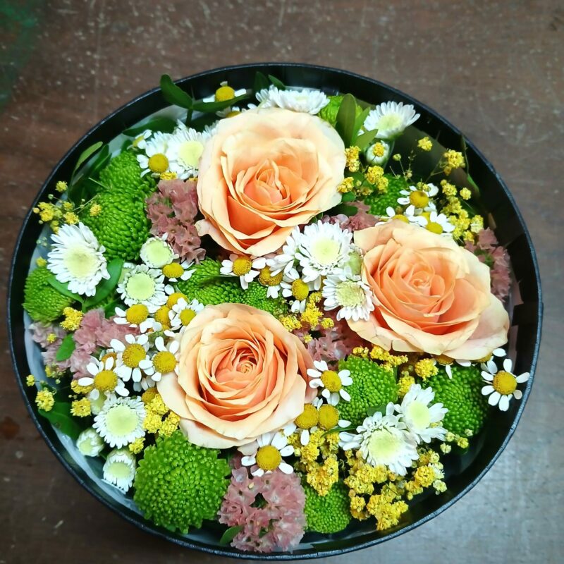Bombonera de Flores Frescas Grande